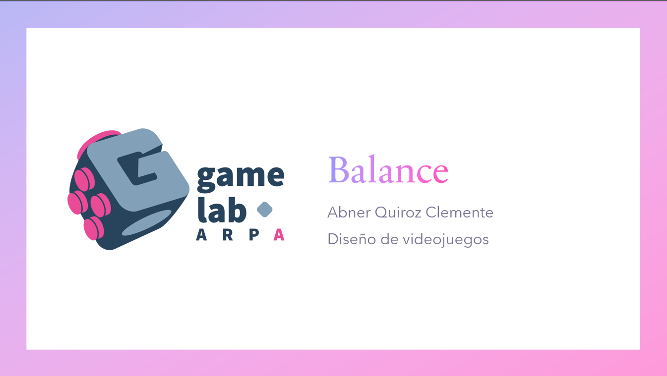 Portada de balance de juegos